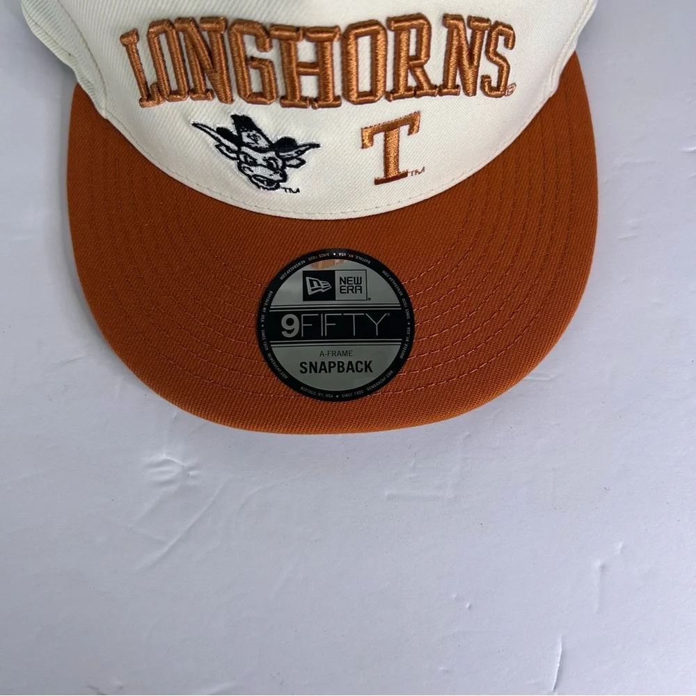 Men's New Era White Orange Texas Longhorns Collegiate 9FIFTY AFrame Snapback Hat